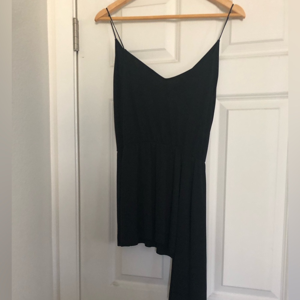 ZARA Collection Black Asymmetrical Thin Strap Top - Size M